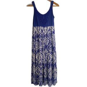 Studio West‎ Apparel Sleeveless Maxi Dress Crochet Bodice Flowy Skirt Size Small